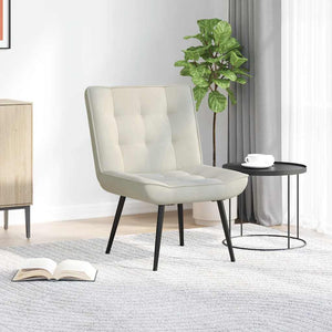 Creme Relaxsessel Samt 64x74x84 cm