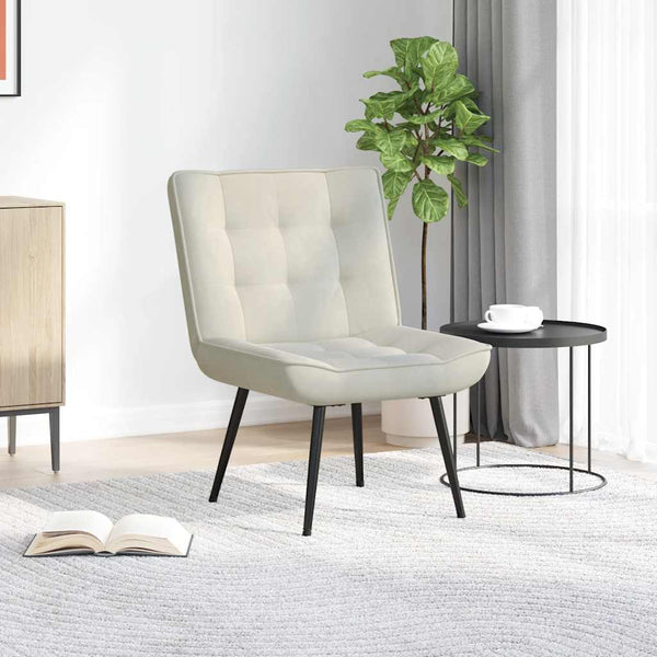 Creme Relaxsessel Samt 64x74x84 cm