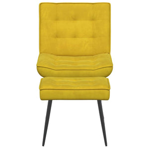 Gelber Samt Relaxsessel mit Hocker