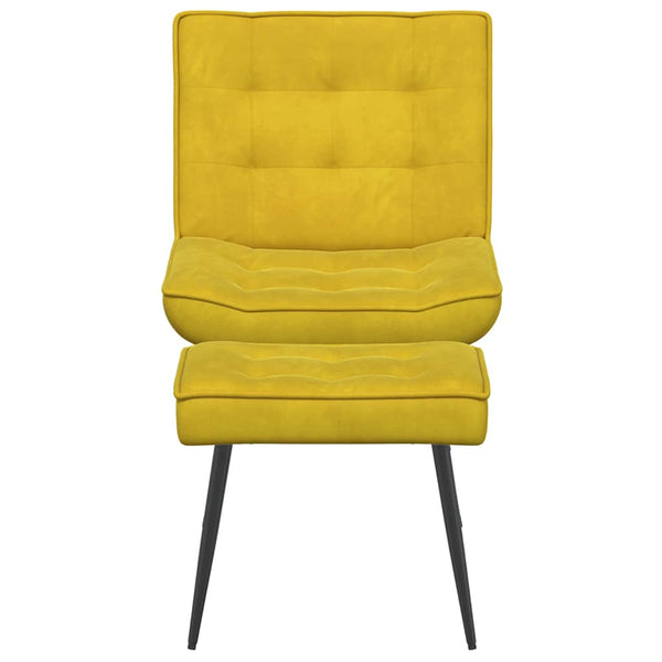 Gelber Samt Relaxsessel mit Hocker