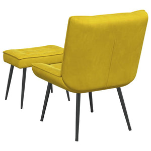 Gelber Samt Relaxsessel mit Hocker