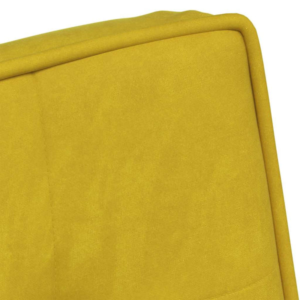 Gelber Samt Relaxsessel mit Hocker