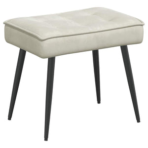 vidaXL Fauteuil de relaxation avec tabouret Velours crème