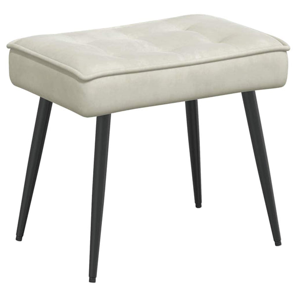 vidaXL Fauteuil de relaxation avec tabouret Velours crème