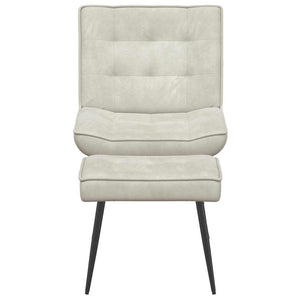vidaXL Fauteuil de relaxation avec tabouret Velours crème