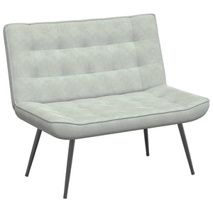 Hellgraue Samt Sitzbank 110 cm