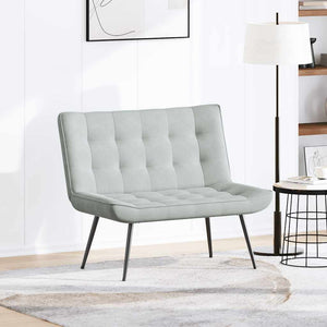 Hellgraue Samt Sitzbank 110 cm