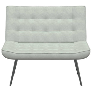 Hellgraue Samt Sitzbank 110 cm