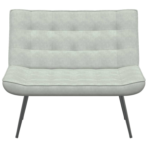 Hellgraue Samt Sitzbank 110 cm