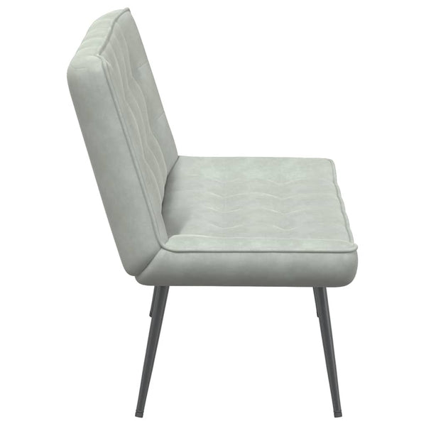 Hellgraue Samt Sitzbank 110 cm