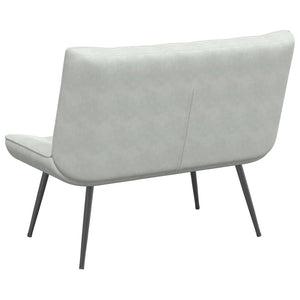Hellgraue Samt Sitzbank 110 cm