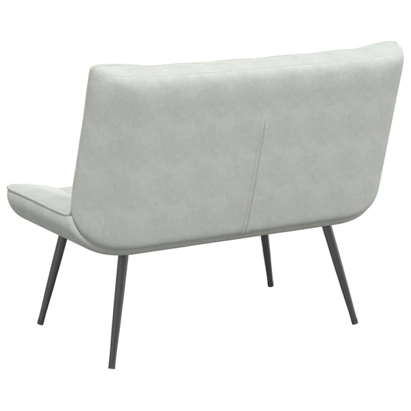 Hellgraue Samt Sitzbank 110 cm