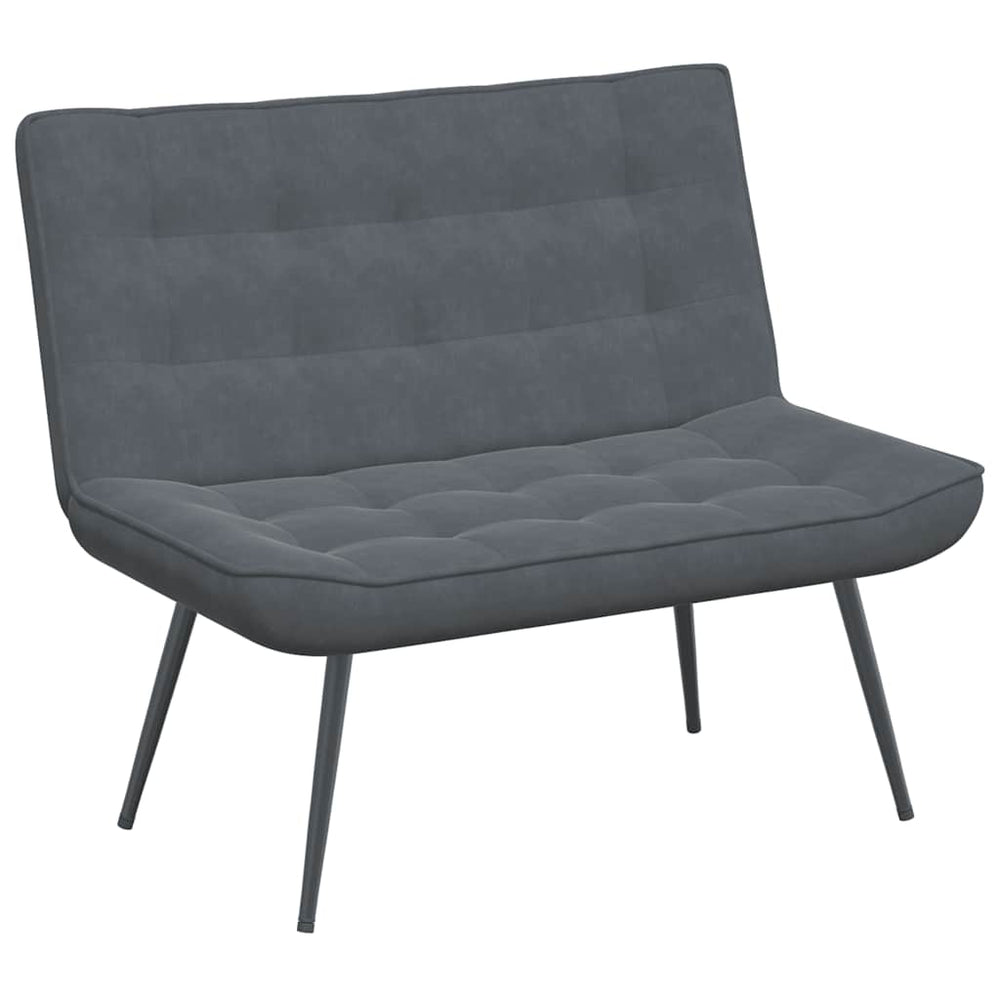 Sitzbank Dunkelgrau Samt 110 cm