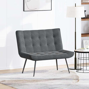 Sitzbank Dunkelgrau Samt 110 cm