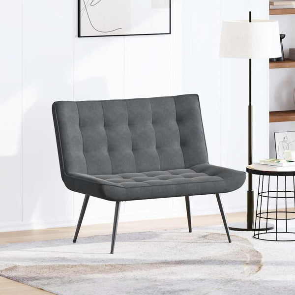 Sitzbank Dunkelgrau Samt 110 cm