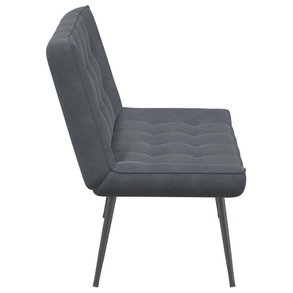 Sitzbank Dunkelgrau Samt 110 cm