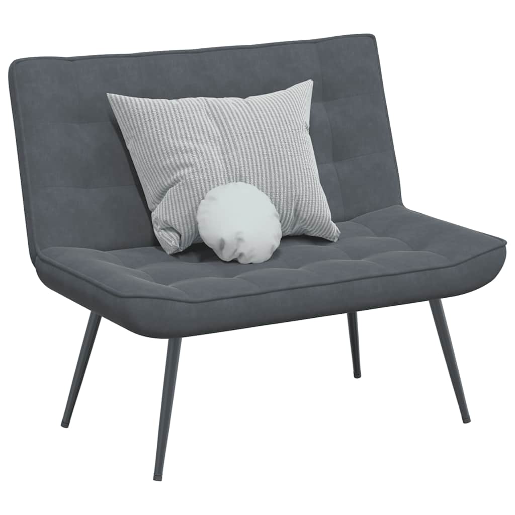 Sitzbank Dunkelgrau Samt 110 cm