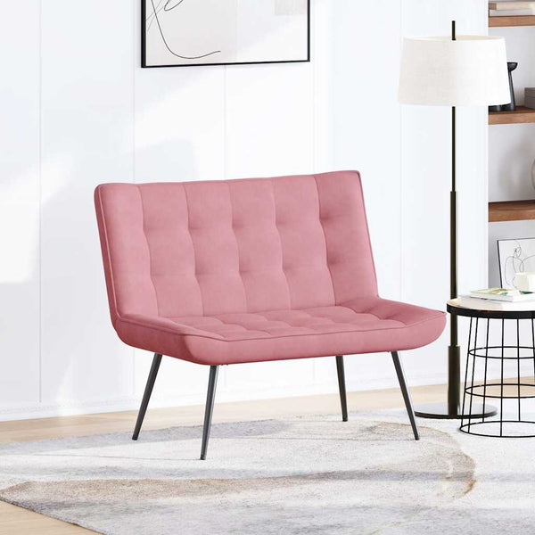 Rosa Samt Sitzbank 110 cm