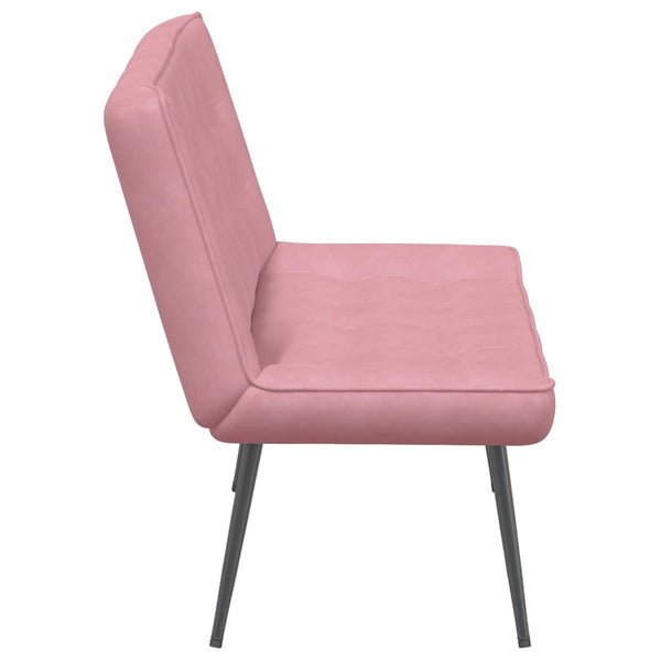Rosa Samt Sitzbank 110 cm