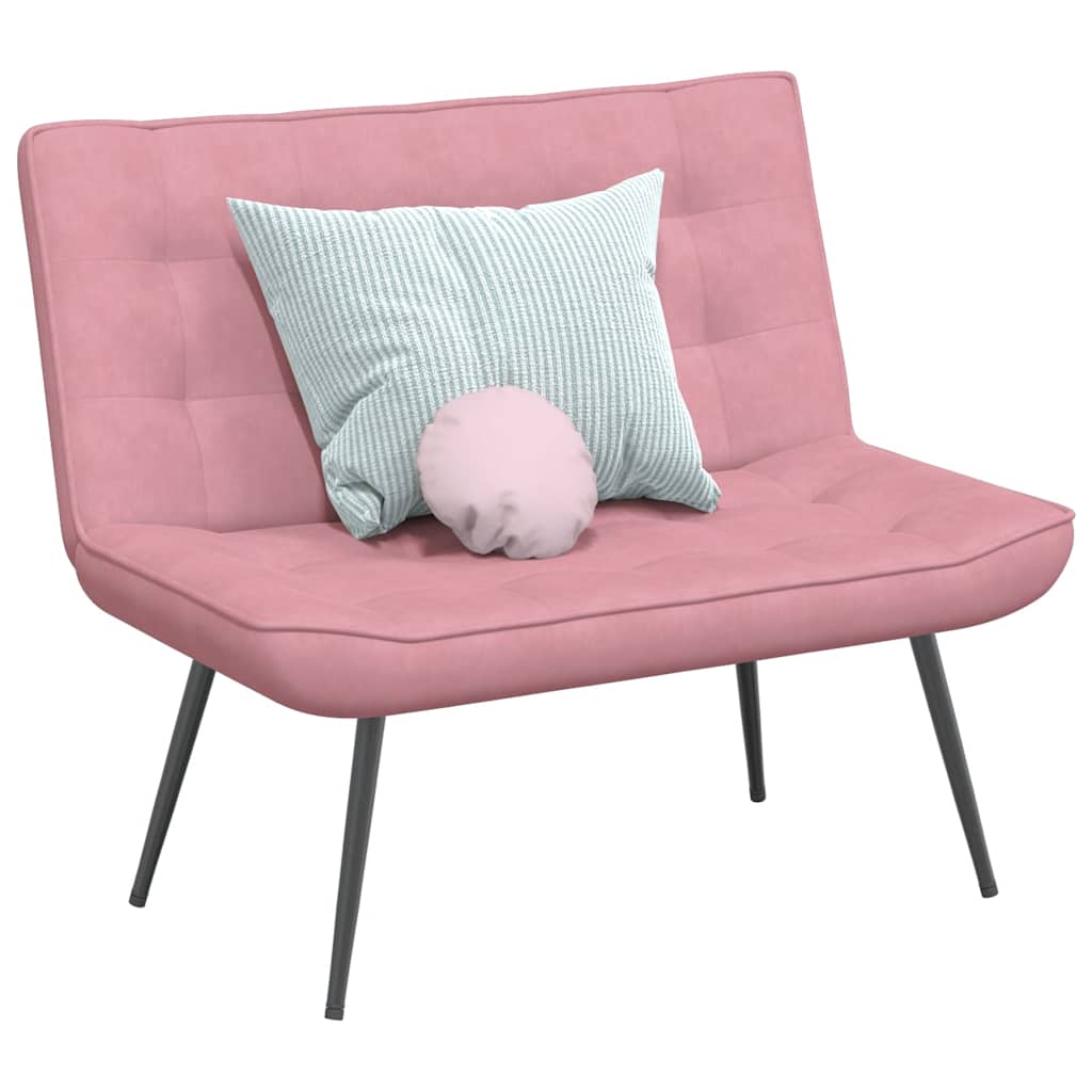 Rosa Samt Sitzbank 110 cm