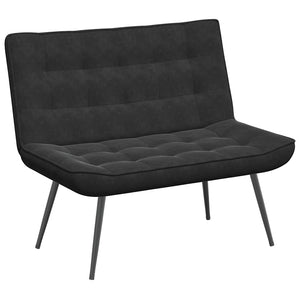 Schwarze Samt Sitzbank 110 cm