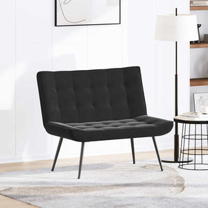 Schwarze Samt Sitzbank 110 cm