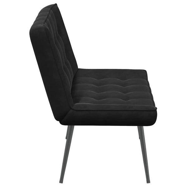 Schwarze Samt Sitzbank 110 cm
