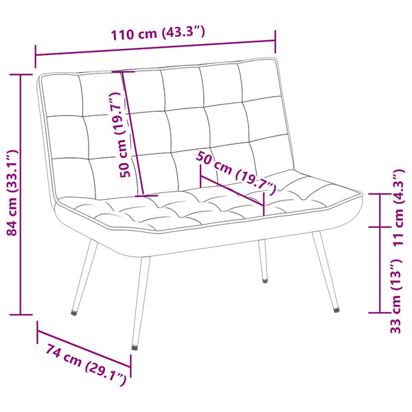 Schwarze Samt Sitzbank 110 cm