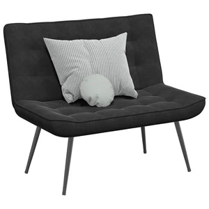 Schwarze Samt Sitzbank 110 cm
