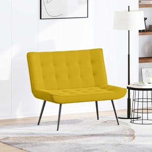 Gelbe Samt Sitzbank 110 cm