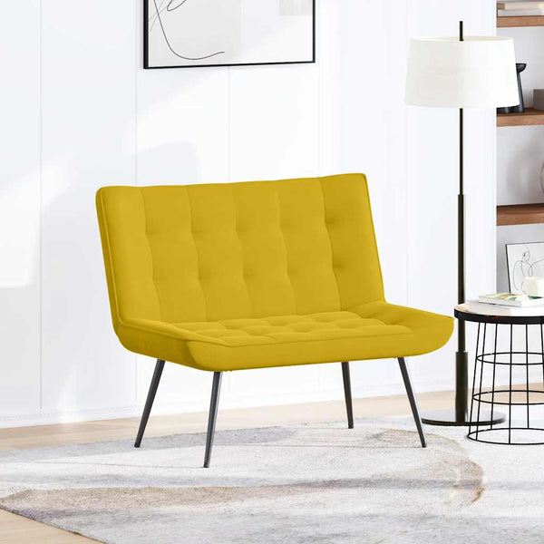 Gelbe Samt Sitzbank 110 cm