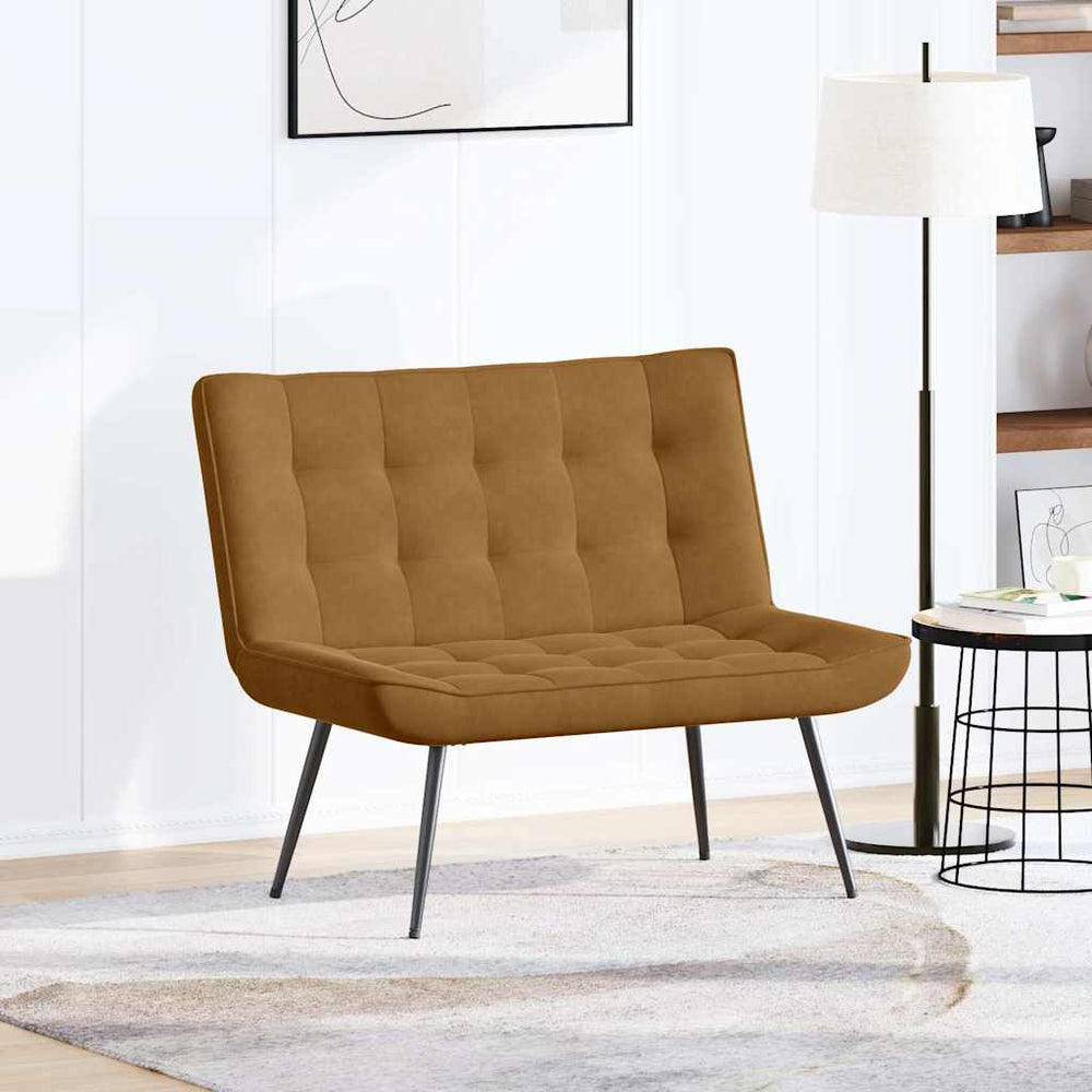 Braune Samt Sitzbank 110 cm