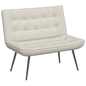 Creme Samt Sitzbank 110 cm