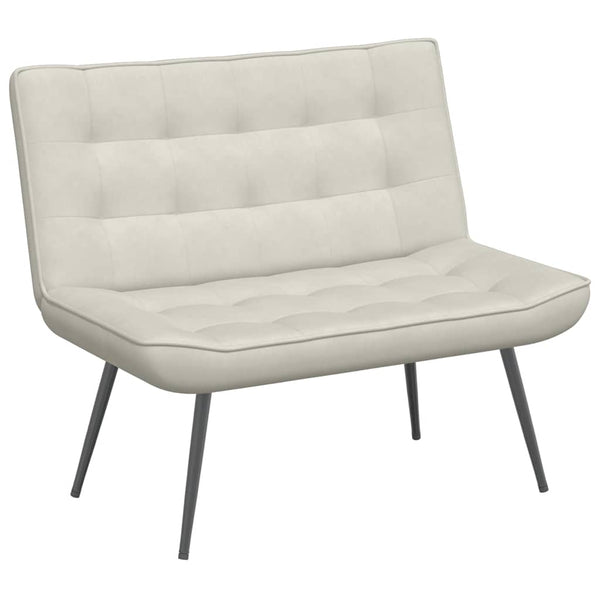 Creme Samt Sitzbank 110 cm