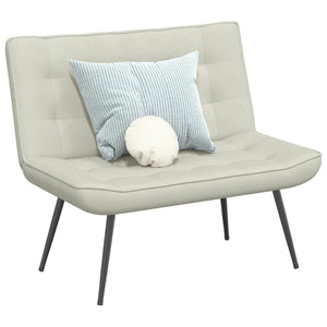 Creme Samt Sitzbank 110 cm