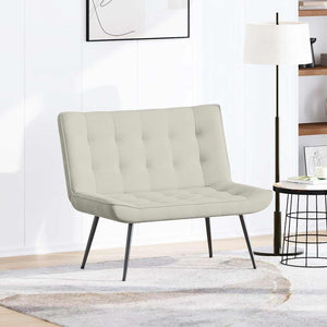Creme Samt Sitzbank 110 cm