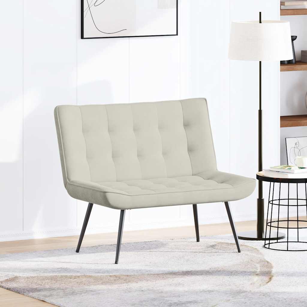 Creme Samt Sitzbank 110 cm