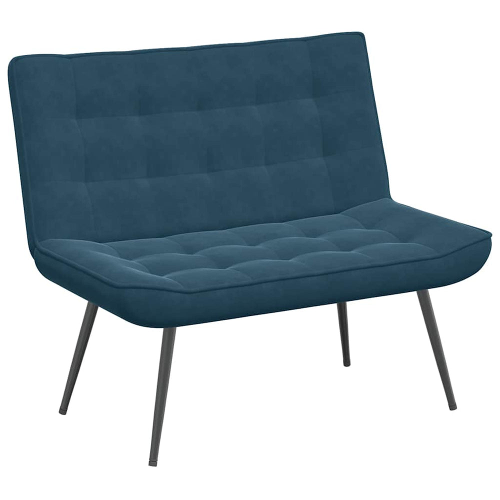 Blaue Samt Sitzbank 110 cm