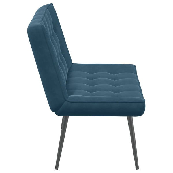 Blaue Samt Sitzbank 110 cm