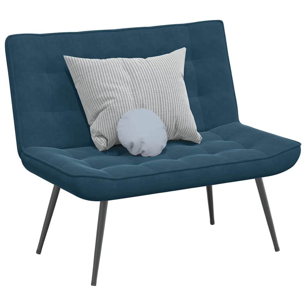 Blaue Samt Sitzbank 110 cm