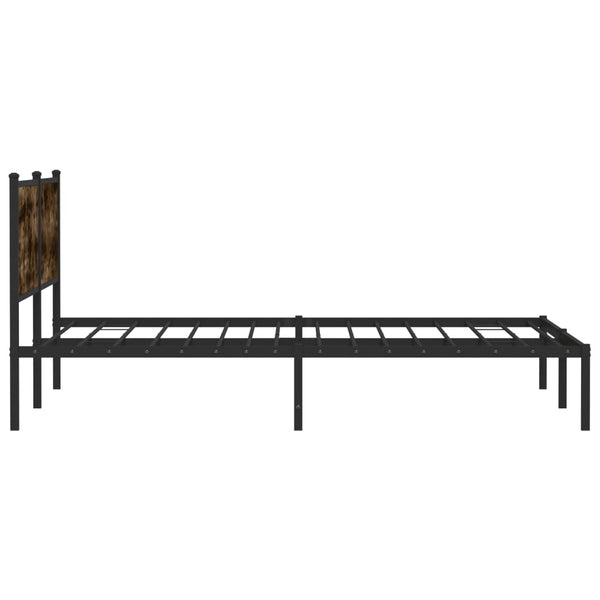 Metallbett 200x200 cm Räuchereiche ohne Matratze