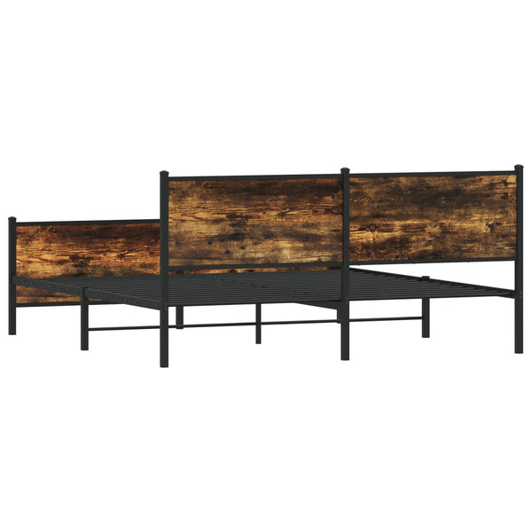 Metallbett 183x213 cm Räuchereiche