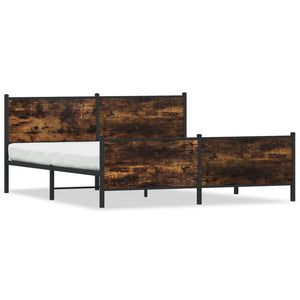 Metallbett 193x203 cm Räuchereiche