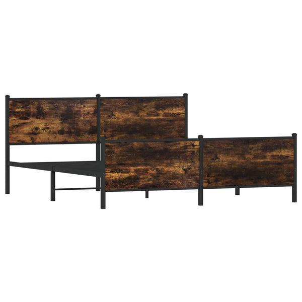 Metallbett 193x203 cm Räuchereiche