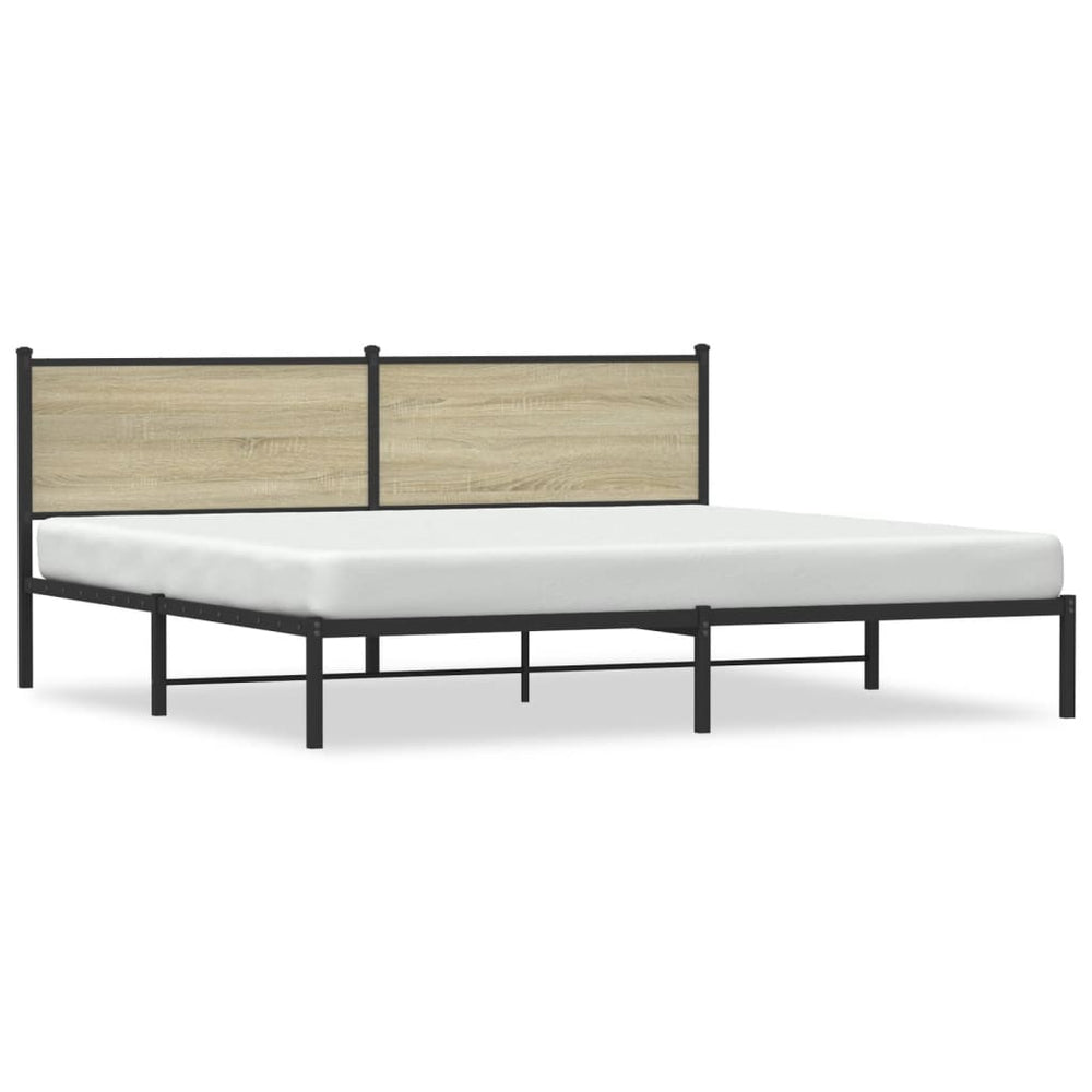 Metallbett 200x200 cm Sonoma Eiche