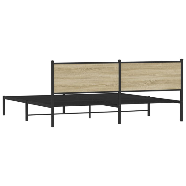Metallbett 200x200 cm Sonoma Eiche