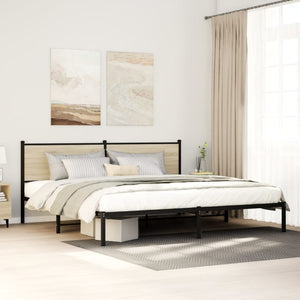 Metallbett 200x200 cm Sonoma Eiche