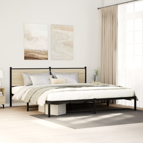 Metallbett 200x200 cm Sonoma Eiche
