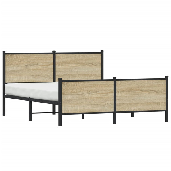 Metallbett 140x190 Sonoma-Eiche (ohne Matratze)