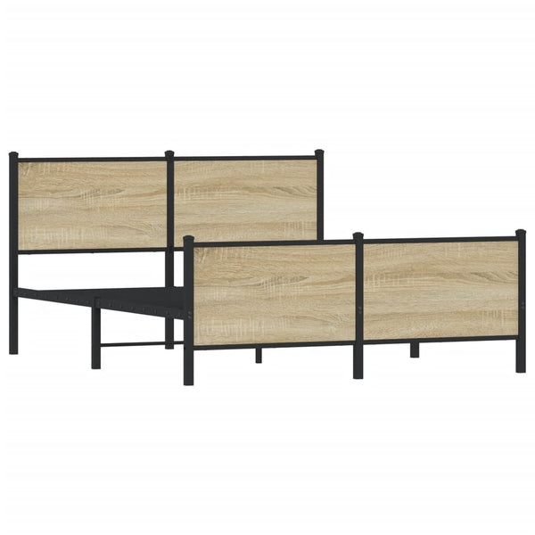 Metallbett Sonoma-Eiche 150x200 cm (ohne Matratze)